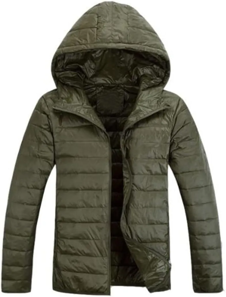 Men Winter Keep Warm 90% White Eider-Down Jacket Clothing Male Slim Fit Hooded Casual Slim Down Jacket