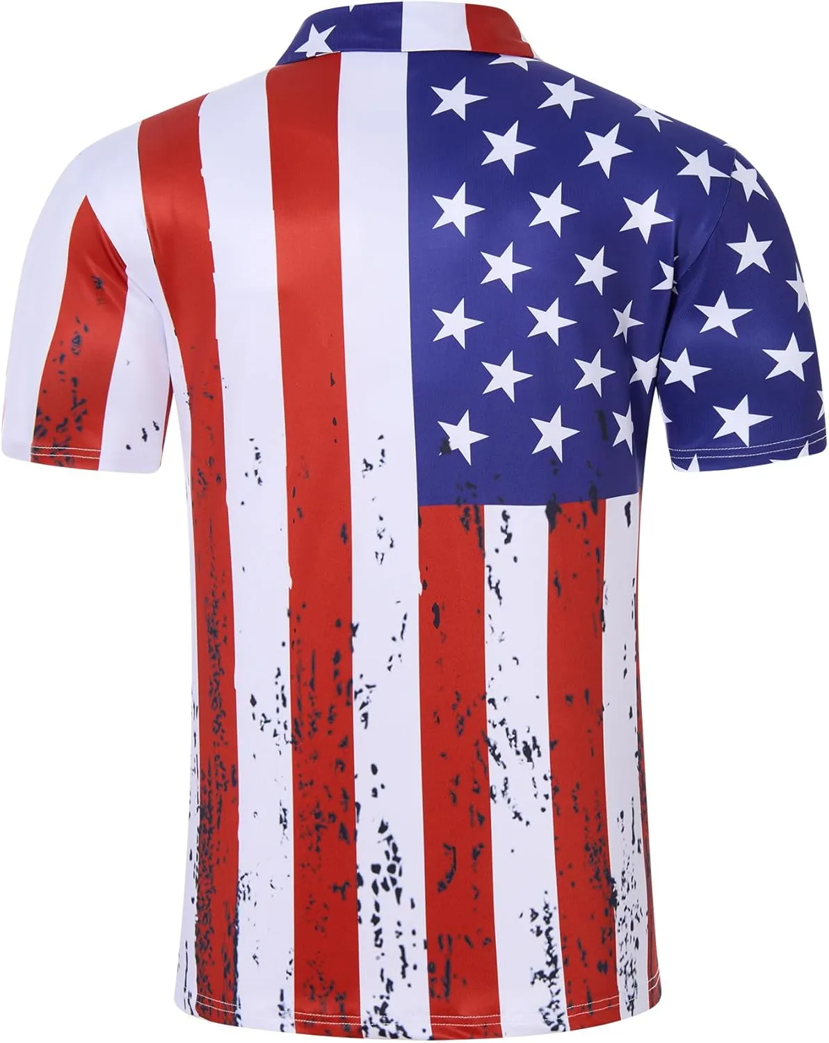 Mens American Flag Golf Shirts 4th of July Polo Shirt Dry Fit USA Patriotic Short Sleeve