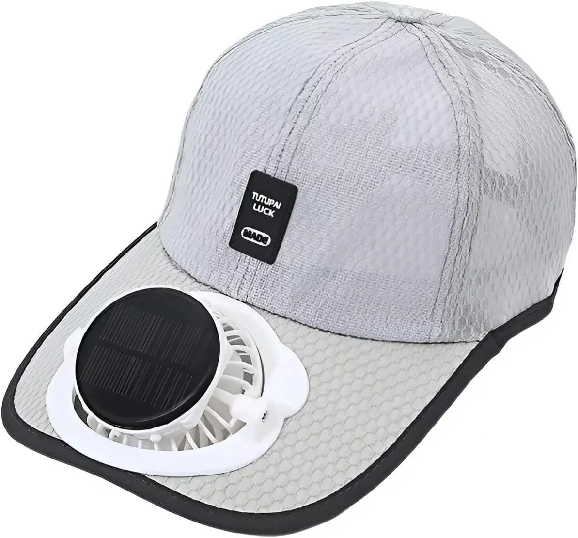 Mens Baseball Cap with Solar Fan – UV Protection Wide Brim Mesh Cap, Solar & USB Powered for Outdoor, Heat Relief