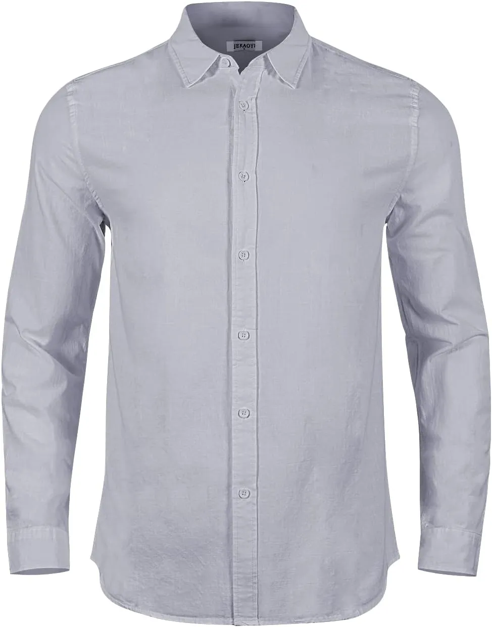 Mens Casual Long Sleeve Cotton Linen Shirts Buttons Down Solid Plain Roll-Up Sleeve Summer Beach Shirts