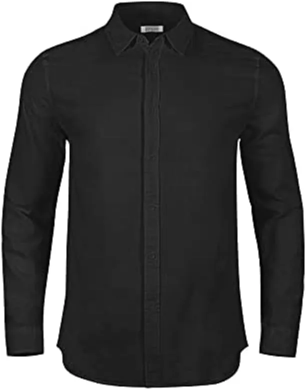 Mens Casual Long Sleeve Cotton Linen Shirts Buttons Down Solid Plain Roll-Up Sleeve Summer Beach Shirts