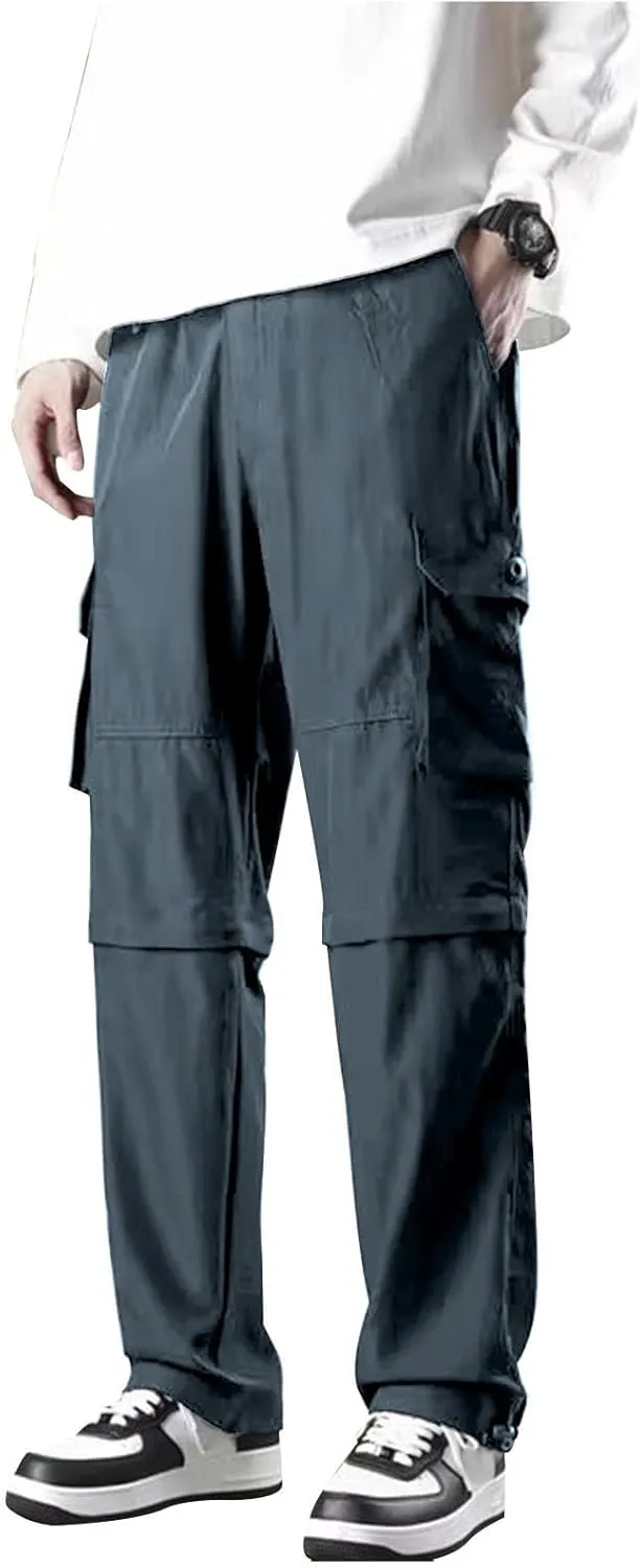 Mens Casual Pants Lightweight Patchwork Hiking Straight Leg Pants for Men Spring Relaxed Fit Outdoor Work Pants