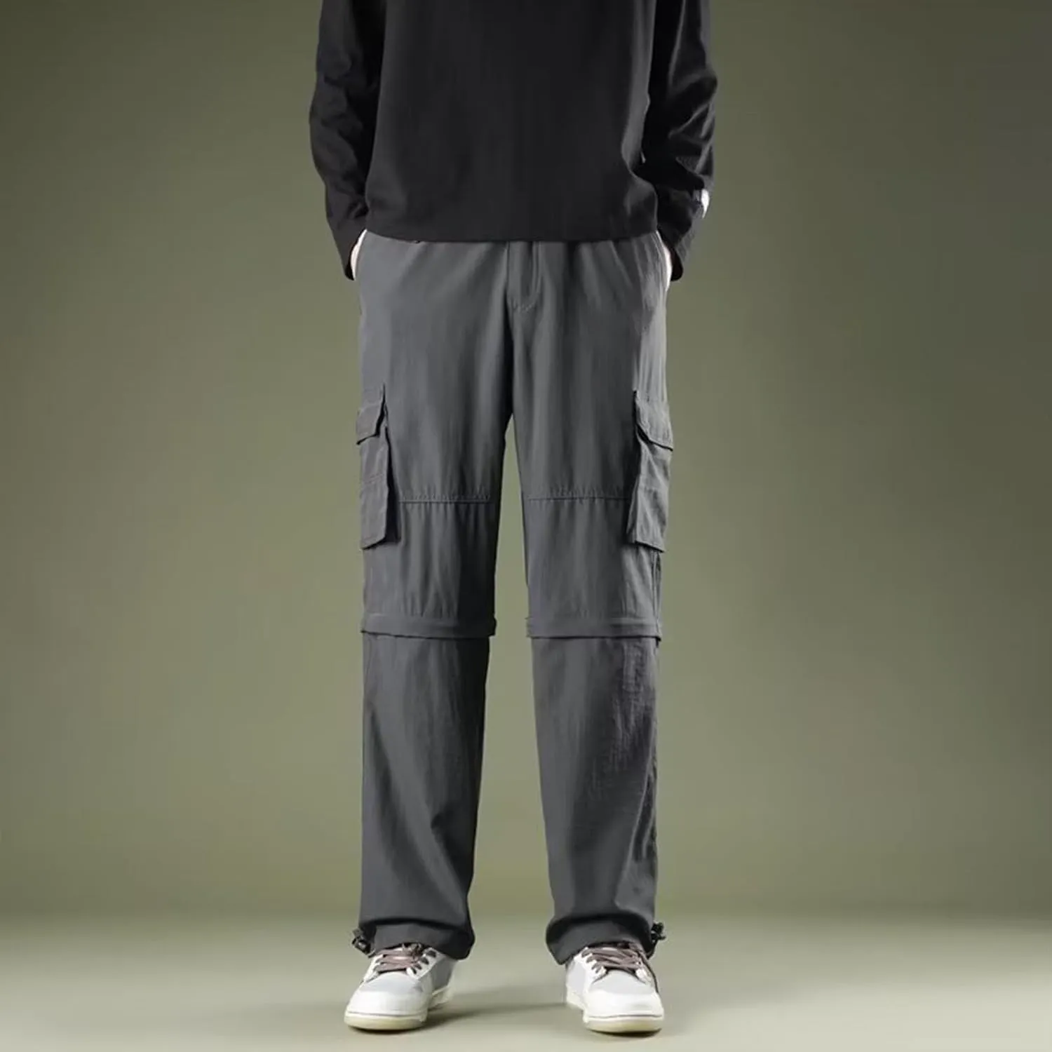 Mens Casual Pants Lightweight Patchwork Hiking Straight Leg Pants for Men Spring Relaxed Fit Outdoor Work Pants