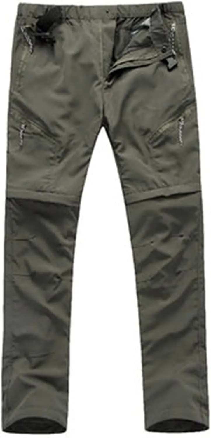 Mens Convertible Hiking Pants Outdoor Cargo Quick Dry Zip Off Lightweight Fishing Pants with Multi Pocket