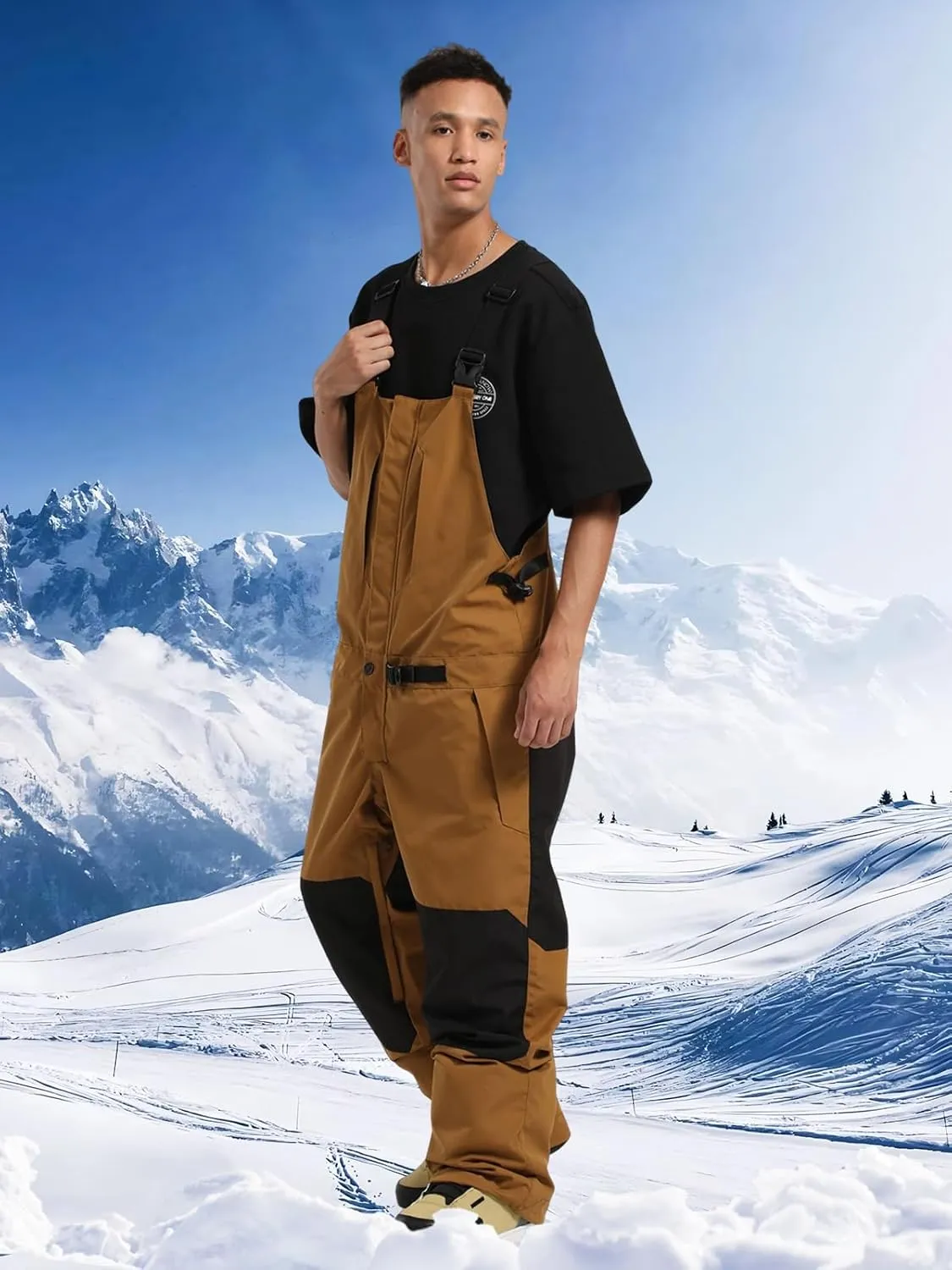 Men's Snowboard Bibs Ski Women Insulated Waterproof Snow Pants Bib Breathable Overalls Outdoor Winterproof