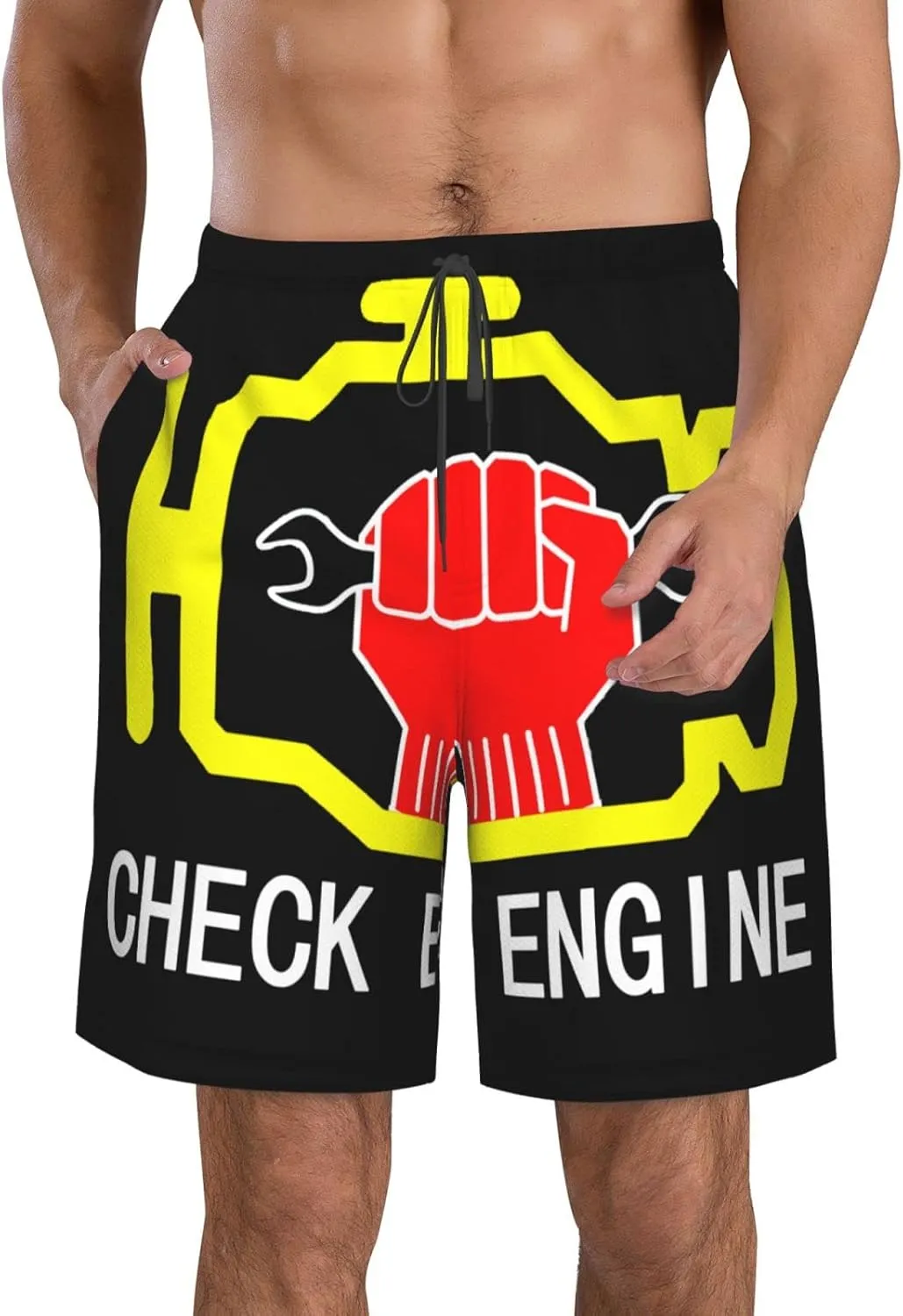 Men's Swim Trunks Bathing Mesh Lining Suit Swimsuits Beach Shorts with Pockets—16