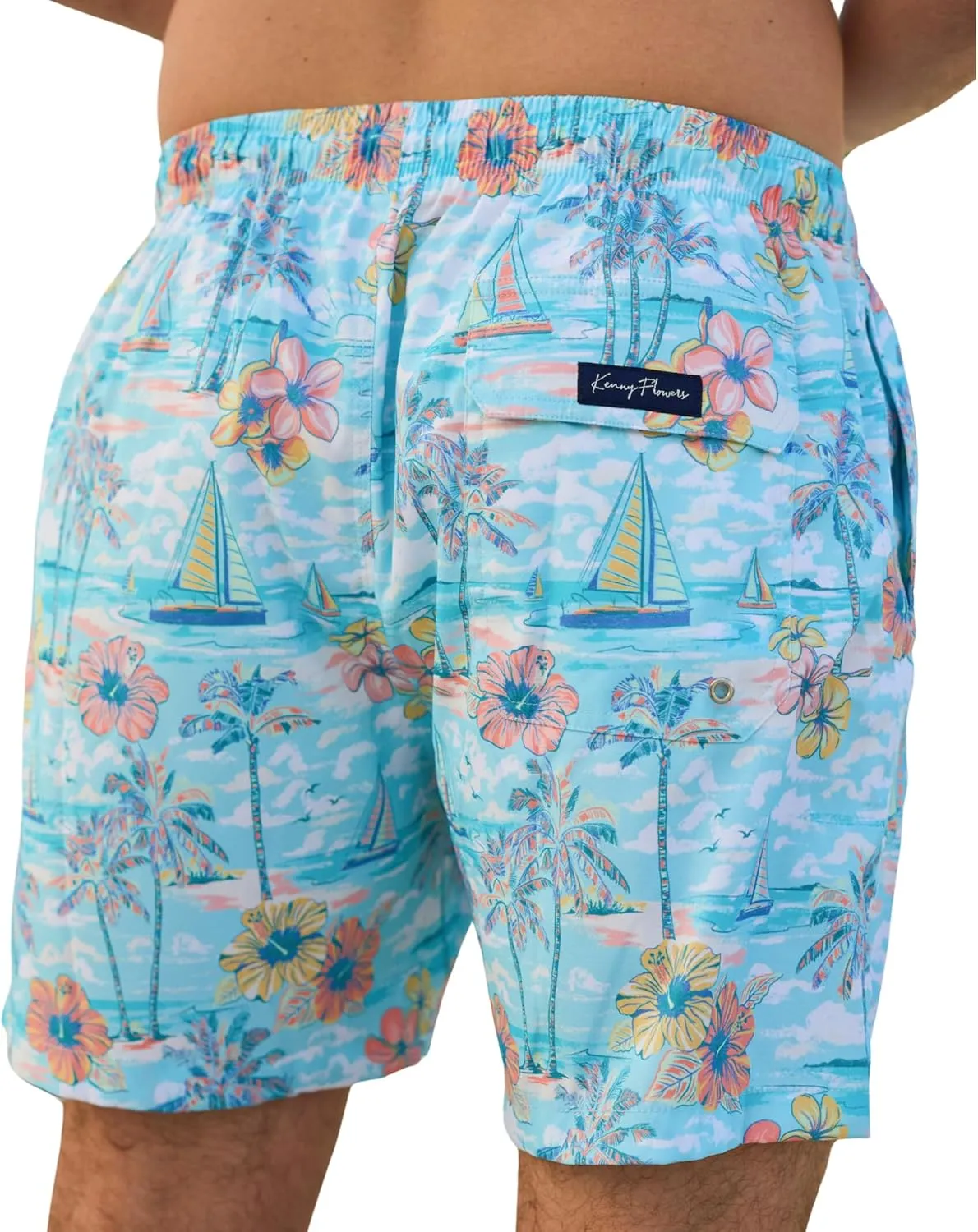 Men's Swim Trunks, Mid-Length Comfortable Swim Shorts, with Elastic Waistband, Mesh Lining, and Triple Stitched