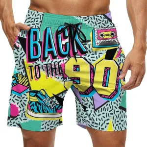 Mens Swim Trunks Quick Dry Funny Beach Board Shorts with Mesh Lining Hawaiian Swimwear Bathing Suits