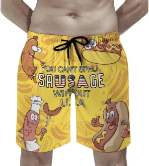 Mens Swim Trunks Quick Dry Funny Beach Board Shorts with Mesh Lining Hawaiian Swimwear Bathing Suits