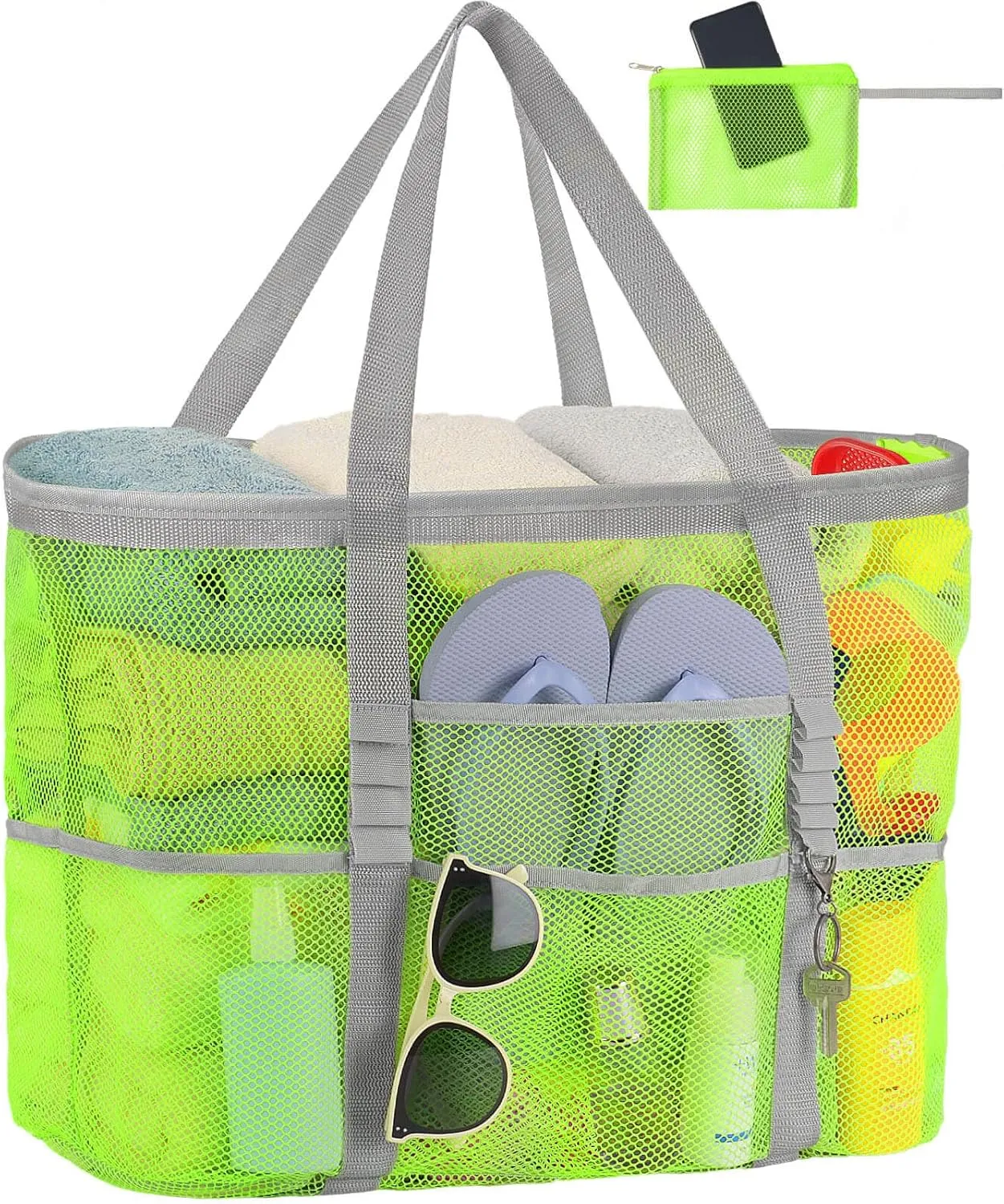 Mesh Beach Bag Vacation Essentials - Large Tote Pool Bag for Women Vacation Essentials Beach Accessories