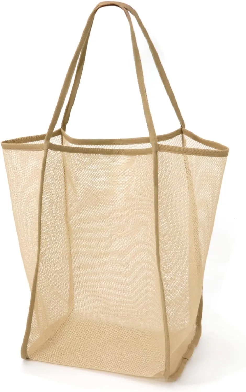 Mesh Beach Tote Bag for Sand Toys Kids Women Foldable Lightweight Durable Outdoor Shopping Travel Swim