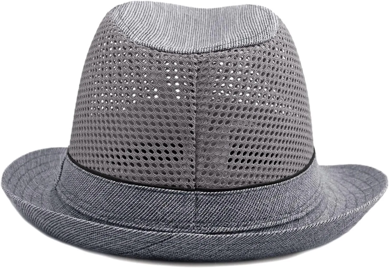 Mesh Fedora Hat for Men Summer Fedora Hats Trilby Hat Sun Beach Hat Panama Hat, 55-61cm