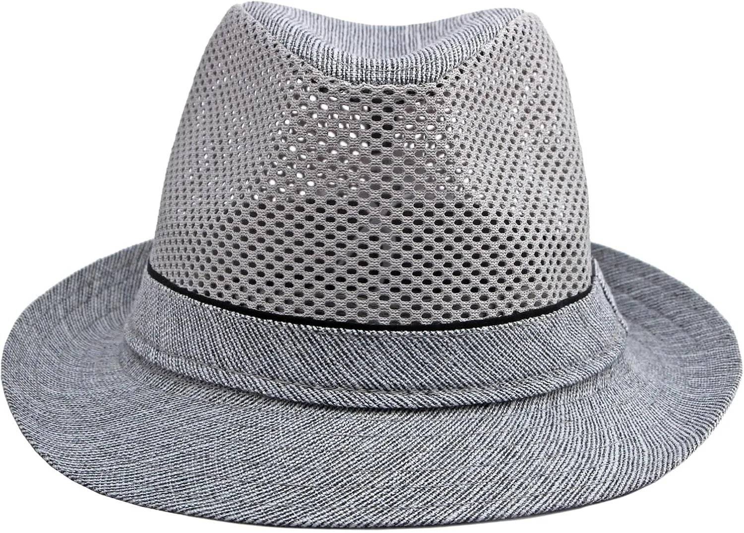 Mesh Fedora Hat for Men Summer Fedora Hats Trilby Hat Sun Beach Hat Panama Hat, 55-61cm