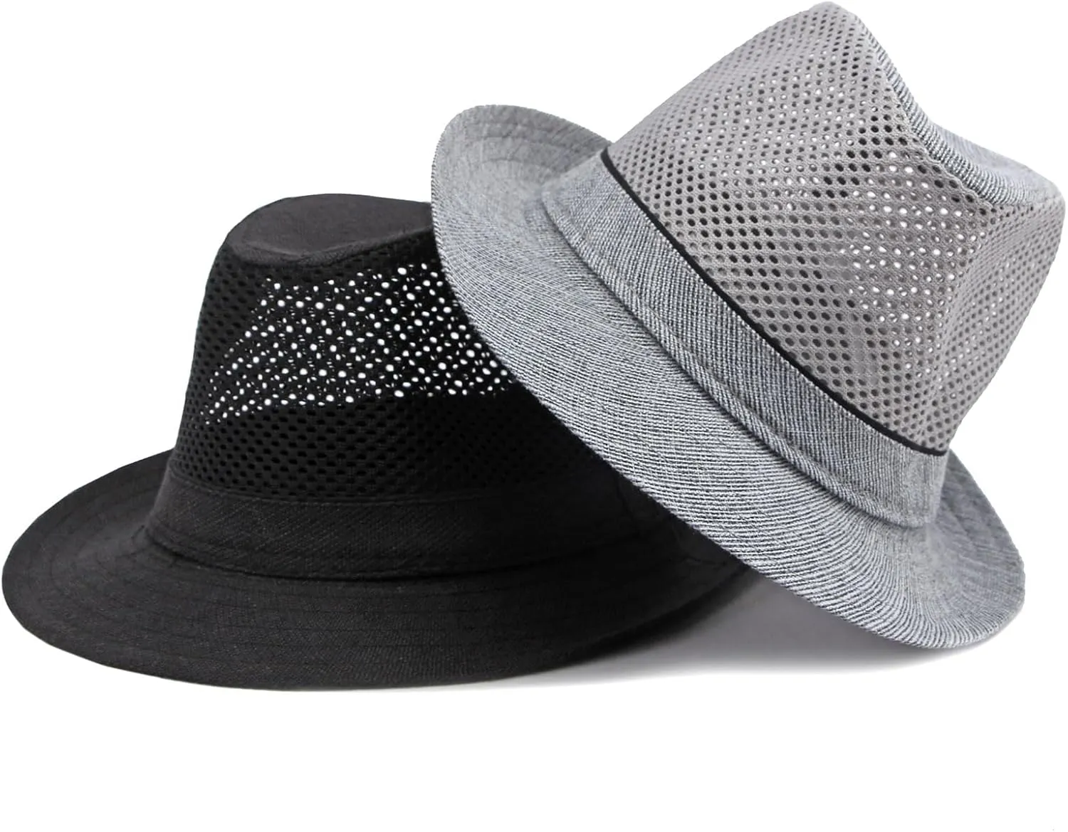 Mesh Fedora Hat for Men Summer Fedora Hats Trilby Hat Sun Beach Hat Panama Hat, 55-61cm