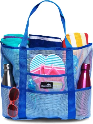Mesh Sand Free Bag - Strong Lightweight Bag For Beach & Vacation Essentials. Tons of Storage!