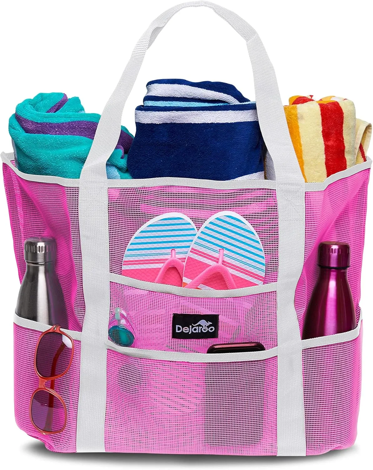Mesh Sand Free Bag - Strong Lightweight Bag For Beach & Vacation Essentials. Tons of Storage!
