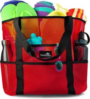 Mesh Sand Free Bag - Strong Lightweight Bag For Beach & Vacation Essentials. Tons of Storage!