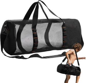Mesh Snorkel Bag Snorkel Bag Scuba Diving Bag | Snorkel Gear Bags - Multipurpose Extra Large Cylindrical Mesh Bag with Zipper, Portable Dry Bag