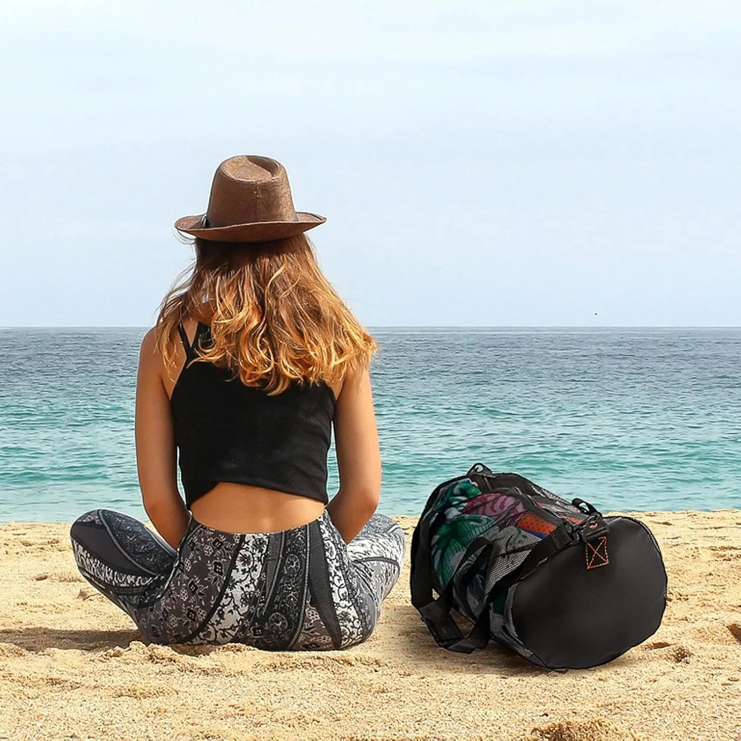 Mesh Snorkel Bag Snorkel Bag Scuba Diving Bag | Snorkel Gear Bags - Multipurpose Extra Large Cylindrical Mesh Bag with Zipper, Portable Dry Bag