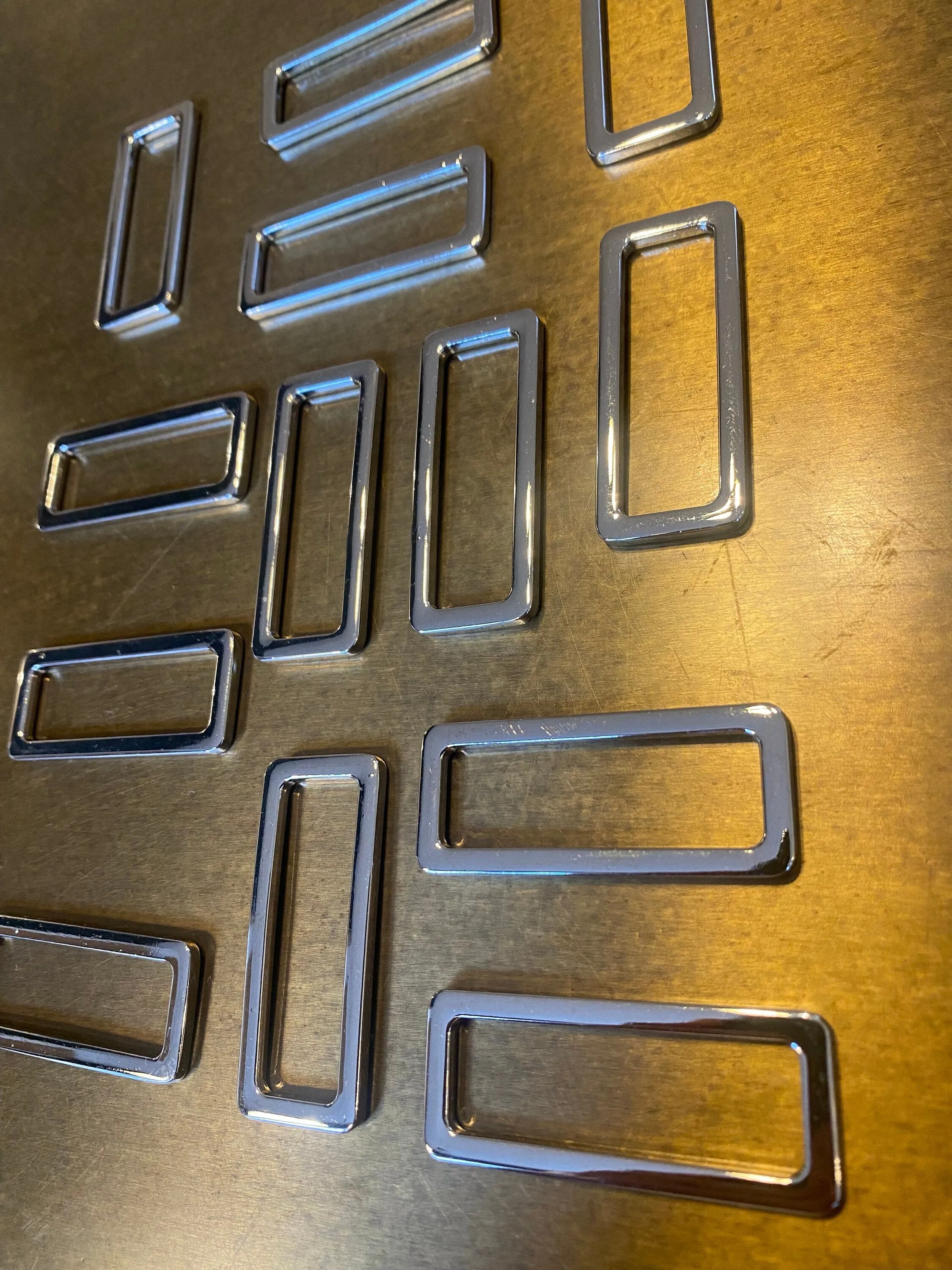 Metal Rectanlge, High Quality, Alloy, Shiny Silver, Metal Trim, Rectangle Buckle
