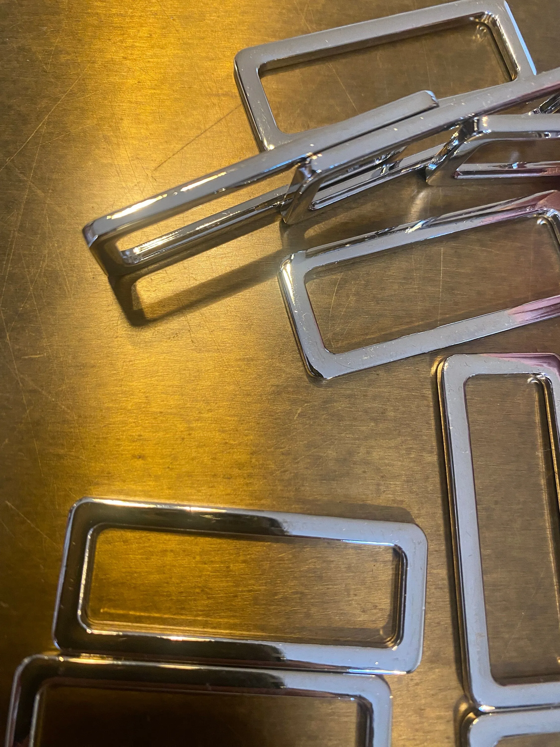 Metal Rectanlge, High Quality, Alloy, Shiny Silver, Metal Trim, Rectangle Buckle