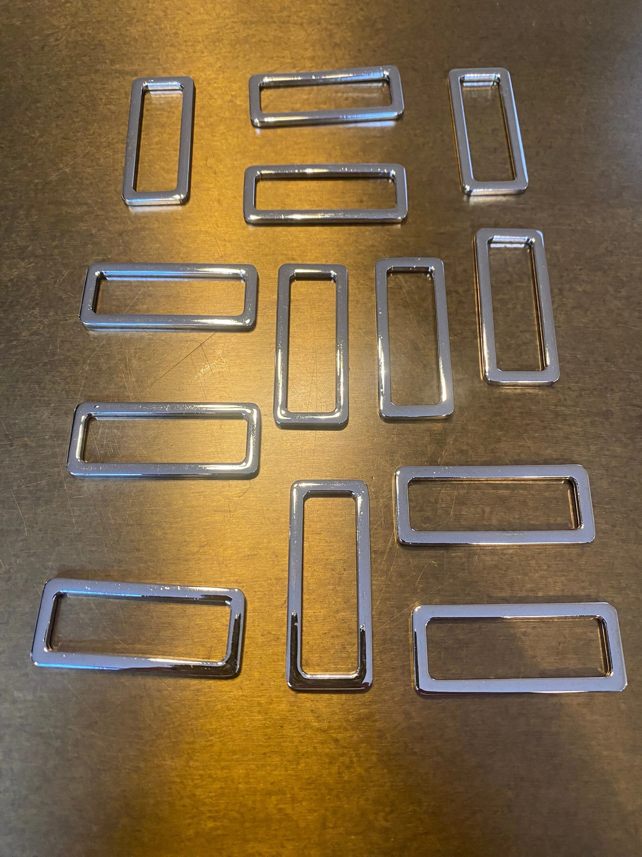 Metal Rectanlge, High Quality, Alloy, Shiny Silver, Metal Trim, Rectangle Buckle