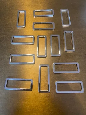 Metal Rectanlge, High Quality, Alloy, Shiny Silver, Metal Trim, Rectangle Buckle