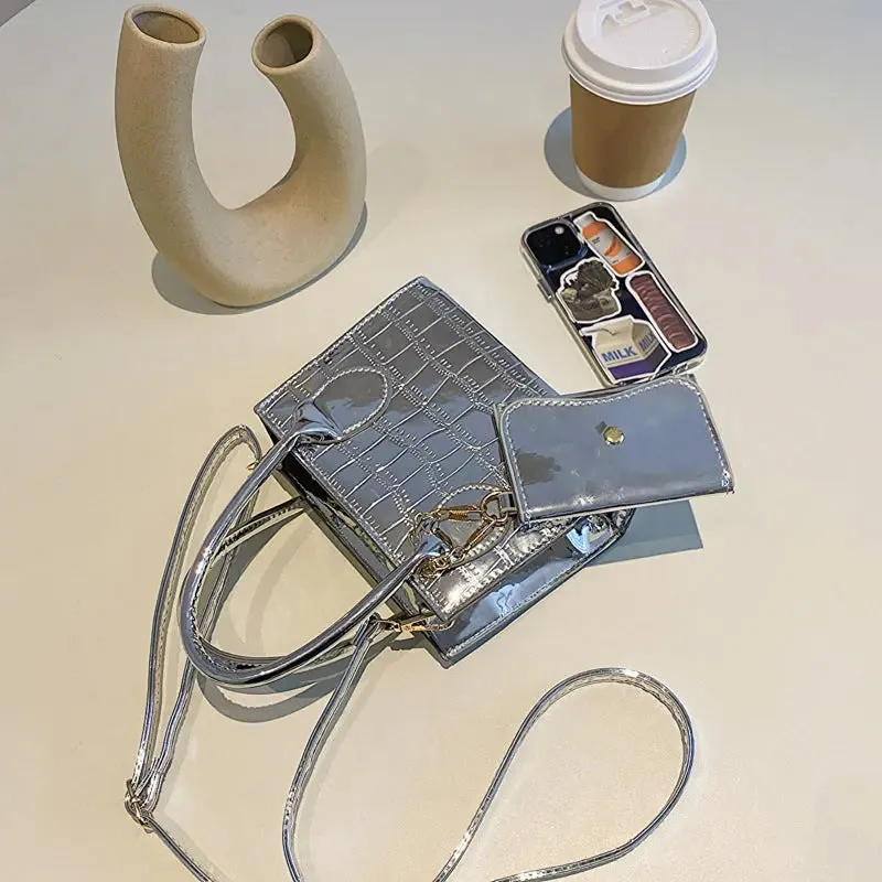 Metallic Glossy Mini Handbags
