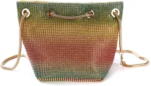 MIFXIN Women Rhinestone Evening Bag Handbag Bling Crystal Clutch Shoulder Bag Shiny Purse for Party Wedding