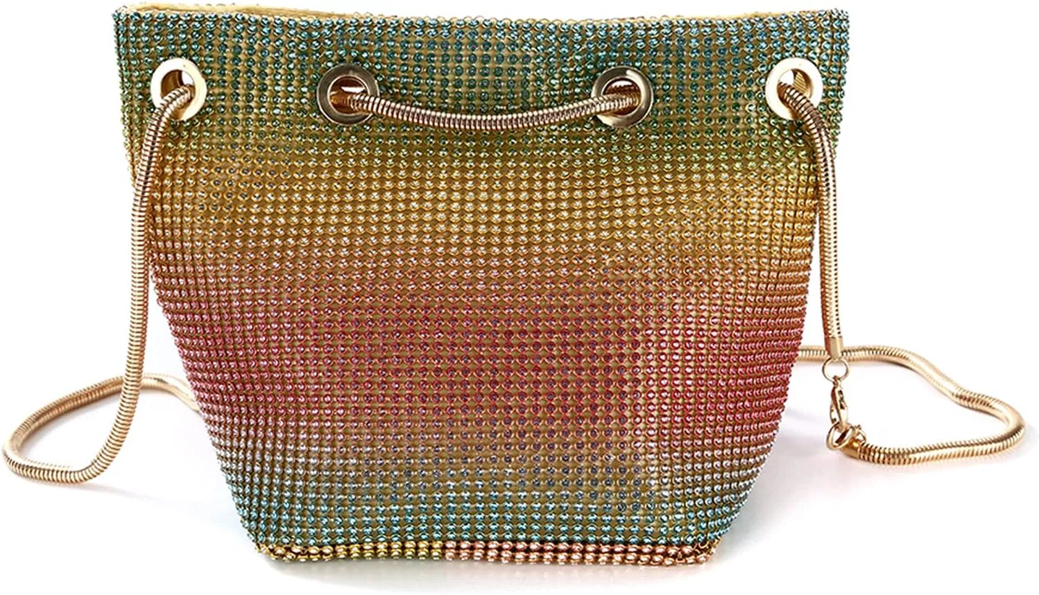 MIFXIN Women Rhinestone Evening Bag Handbag Bling Crystal Clutch Shoulder Bag Shiny Purse for Party Wedding
