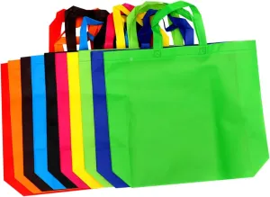Mikinona 12pcs Non-woven Shoulder Bag Large Capasity Satchel Duffle Sling Travel Bag Reusable Shopping Set Random Color