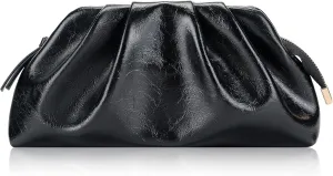 Milisente Vintage Cloud Evening Bag Shiny Crackle Pleated Zipper Clutch Purses for Women With Convertible Crossbody Strap