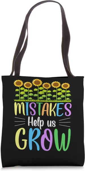 Mistakes Help Us Grow Teacher Sunflower Tote Bag