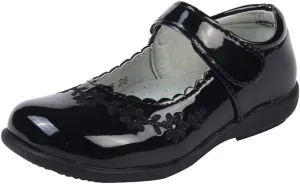 MK MATT KEELY Girls' Black Leather Shoes School Uniform Leisure Mary Jane Princess Shoes