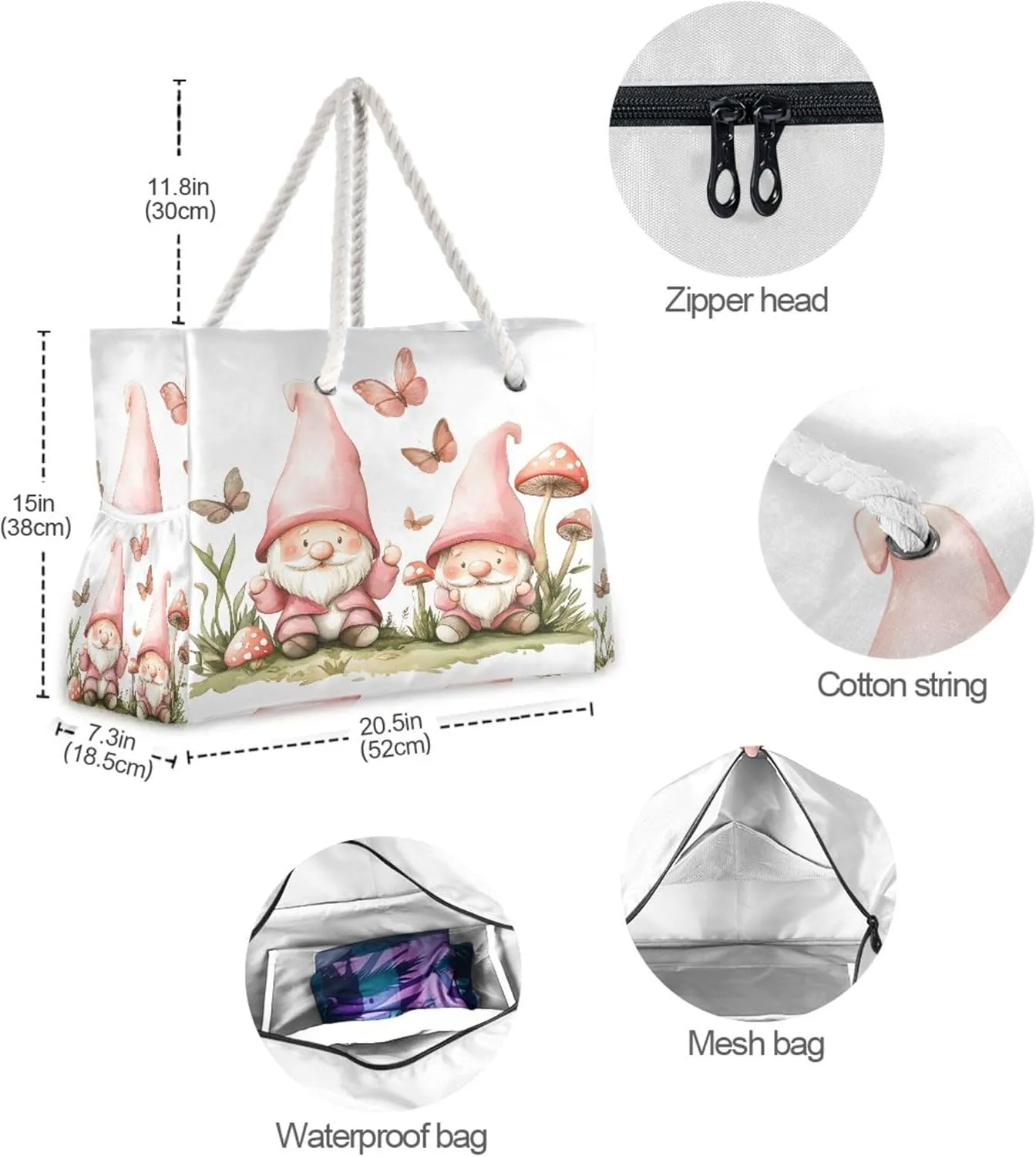 MNSRUU Large Beach Bag for Women, Summer Ocean Tote Travel Gym Swim Bag