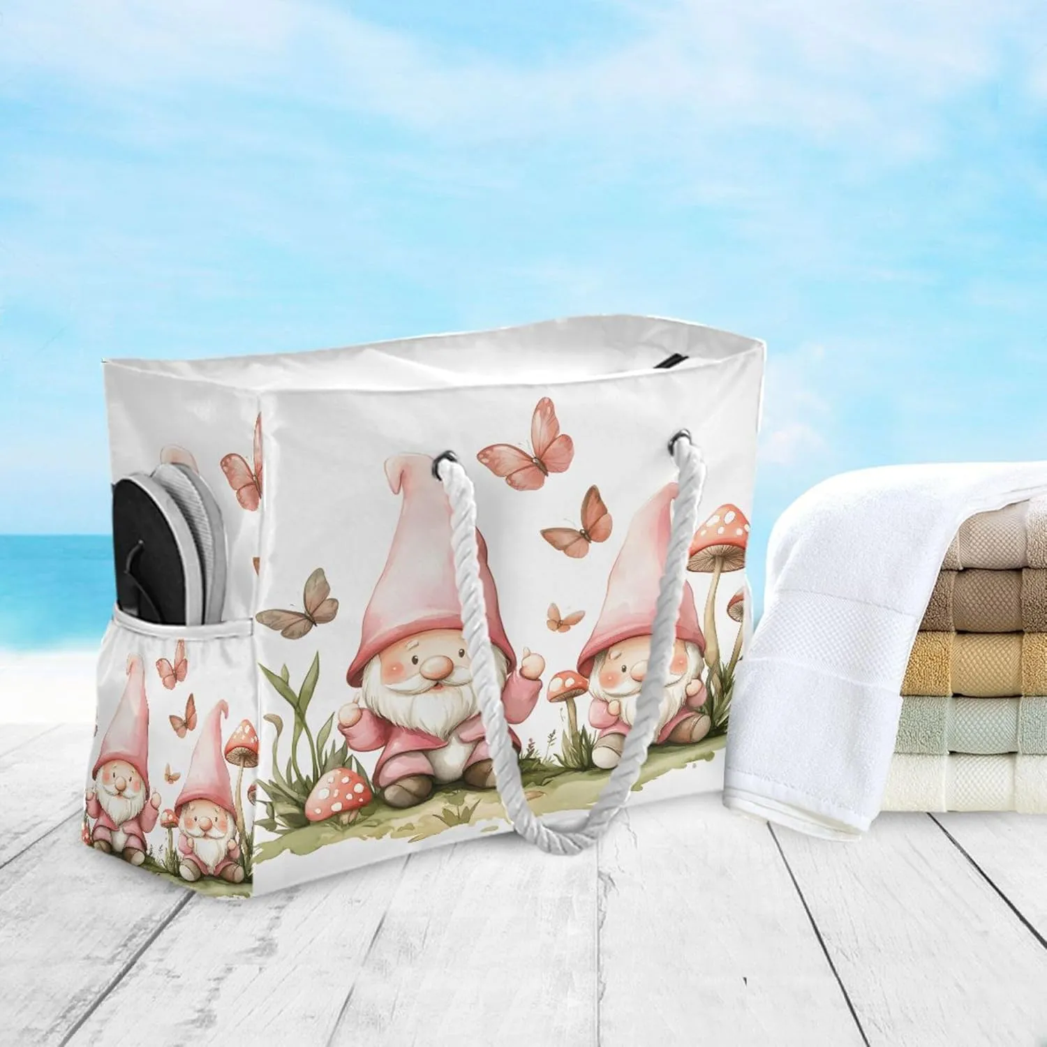 MNSRUU Large Beach Bag for Women, Summer Ocean Tote Travel Gym Swim Bag