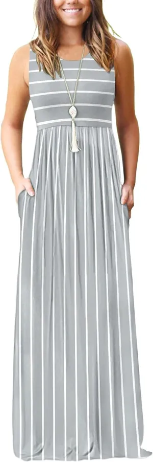 MOLERANI Women's Loose Plain Maxi Dresses Casual Long Dresses with Pockets