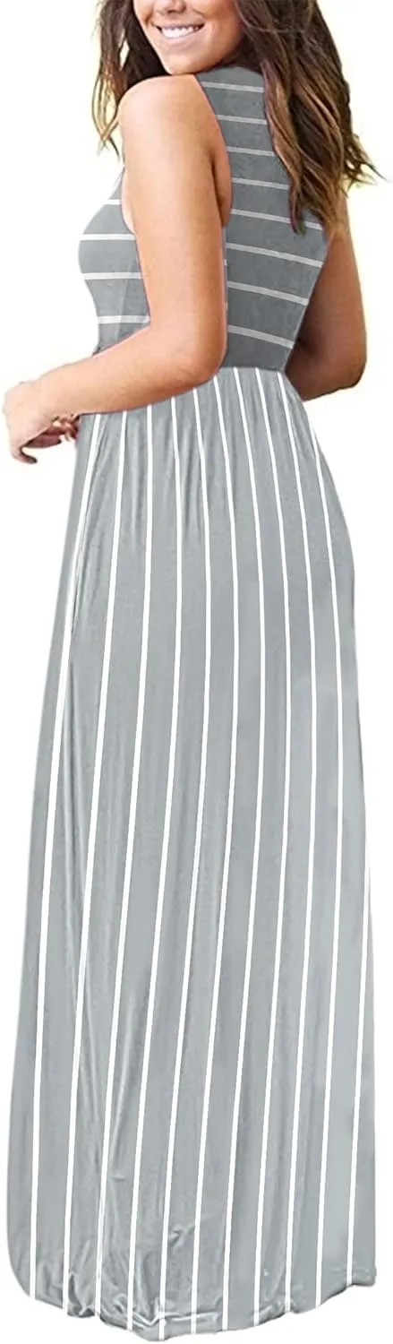 MOLERANI Women's Loose Plain Maxi Dresses Casual Long Dresses with Pockets