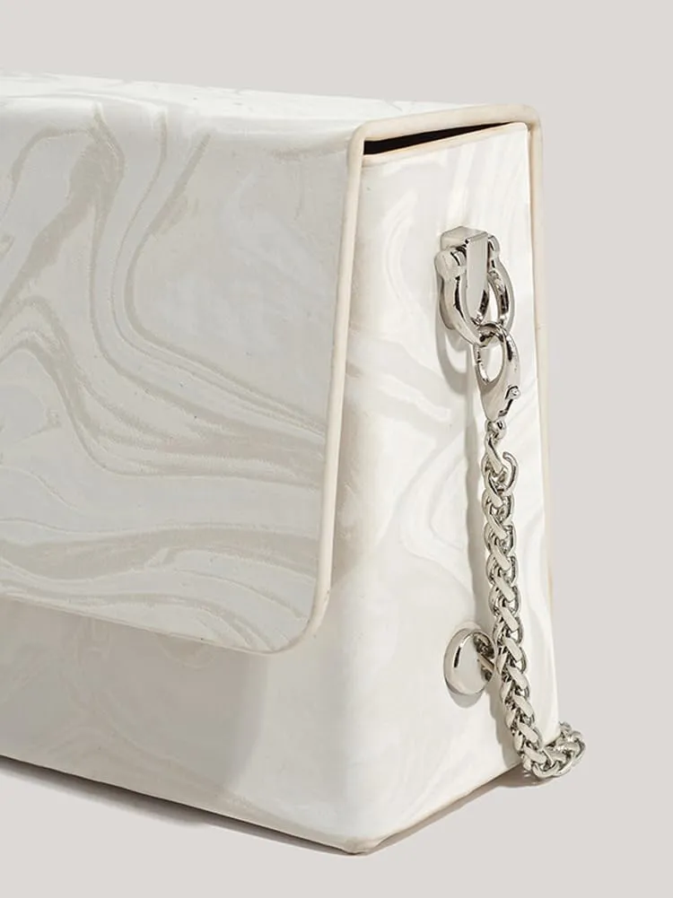 Molodo Women's Shoulder Bag Vegan Leather Chain-Link Pochette Stylish Clutch Bag Handbag Purses