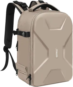 MOSISO Camera Backpack,DSLR/SLR/Mirrorless Photography Camera Bag Full Open Waterproof Hardshell Bag with Insert&Tripod Holder&Laptop Compartment Compatible with Canon/Nikon/Sony, Camel
