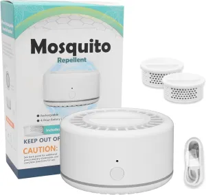 Mosquito Repellent Outdoor Patio Rechargeable Mosquito Repeller Indoor 30 ft Mosquito Free Protection Camping Hiking Outing (White)