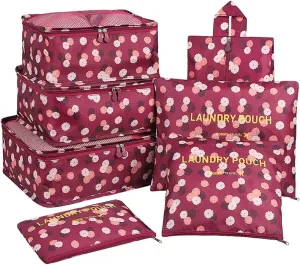 Mossio 7 Set Packing Cubes with Shoe Bag - Travel Carry On Luggage Organizer