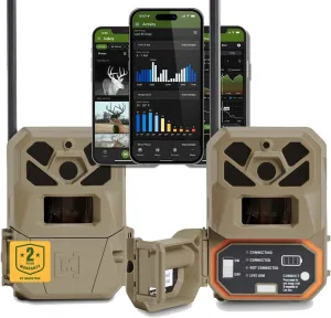 Moultrie Edge 2 Pro Cellular Trail Camera - Auto Connect Nationwide 4G LTE - On Demand 40MP Photo - 1440P Video with HD Audio - Ai False Trigger Elimination - 100 Ft Detection Range - No-Glow Flash