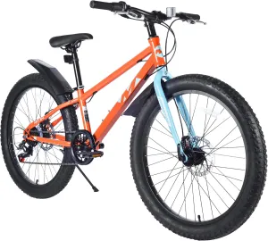 Mountain Bike 20/24 Inch, 3" Wide Fat Tire Snow Mountain Bikes, 7 Speeds Kids Teen Student Bicycles,Steel Frame Disc Brake，3 Colors