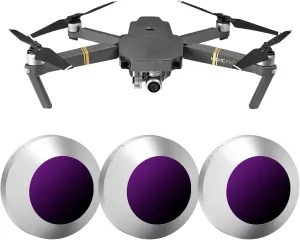 MRC ND Filter Set 3-Pack (ND8/ND16/ND32) Snug Fit for DJI Mavic Pro/Platinum Drone Quadcopter，HD Optical Glass Lens Filter Kit, Nano Coated Neutral Density Filters Set