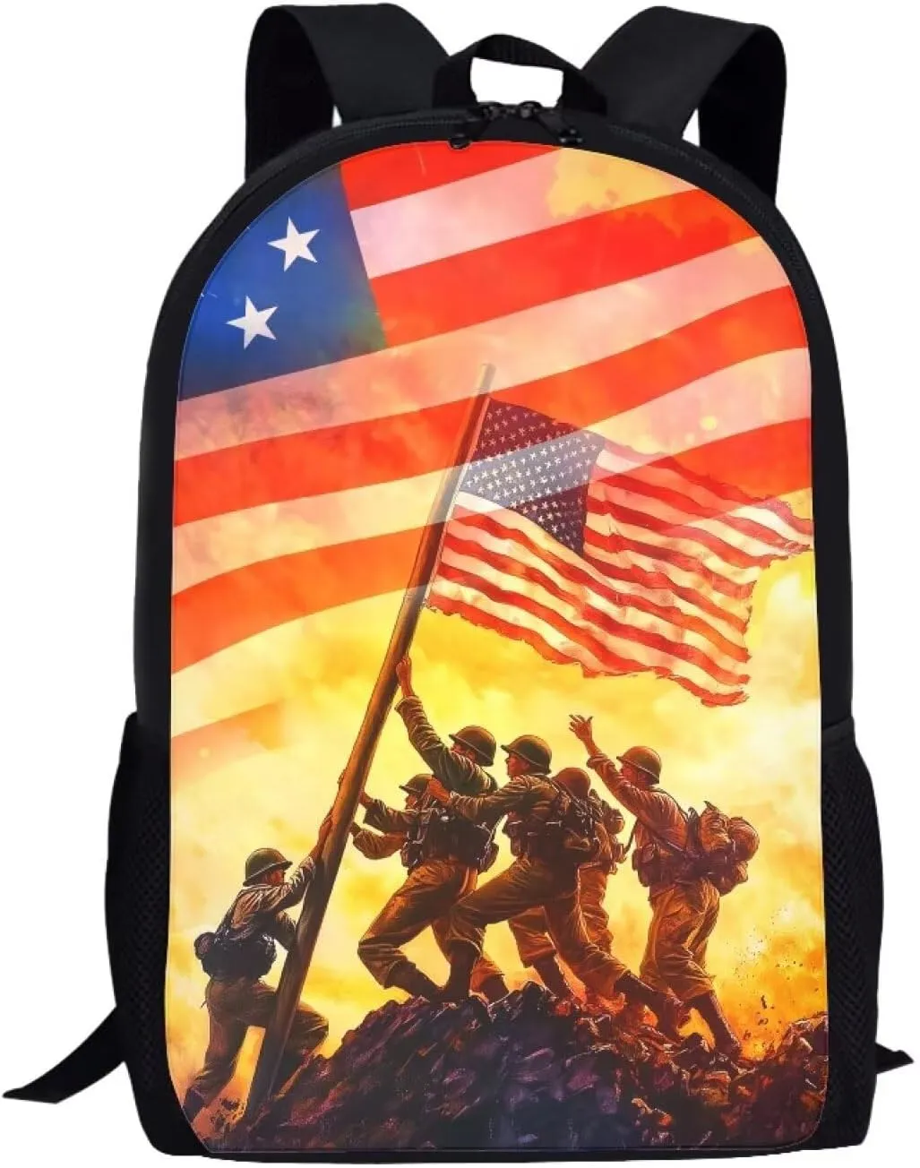 Mumeson American Flag Schoolbags for Middele School Lightweight Back to School Supplies Bookbags Laptop Backpack Large 17 Inches Daypack