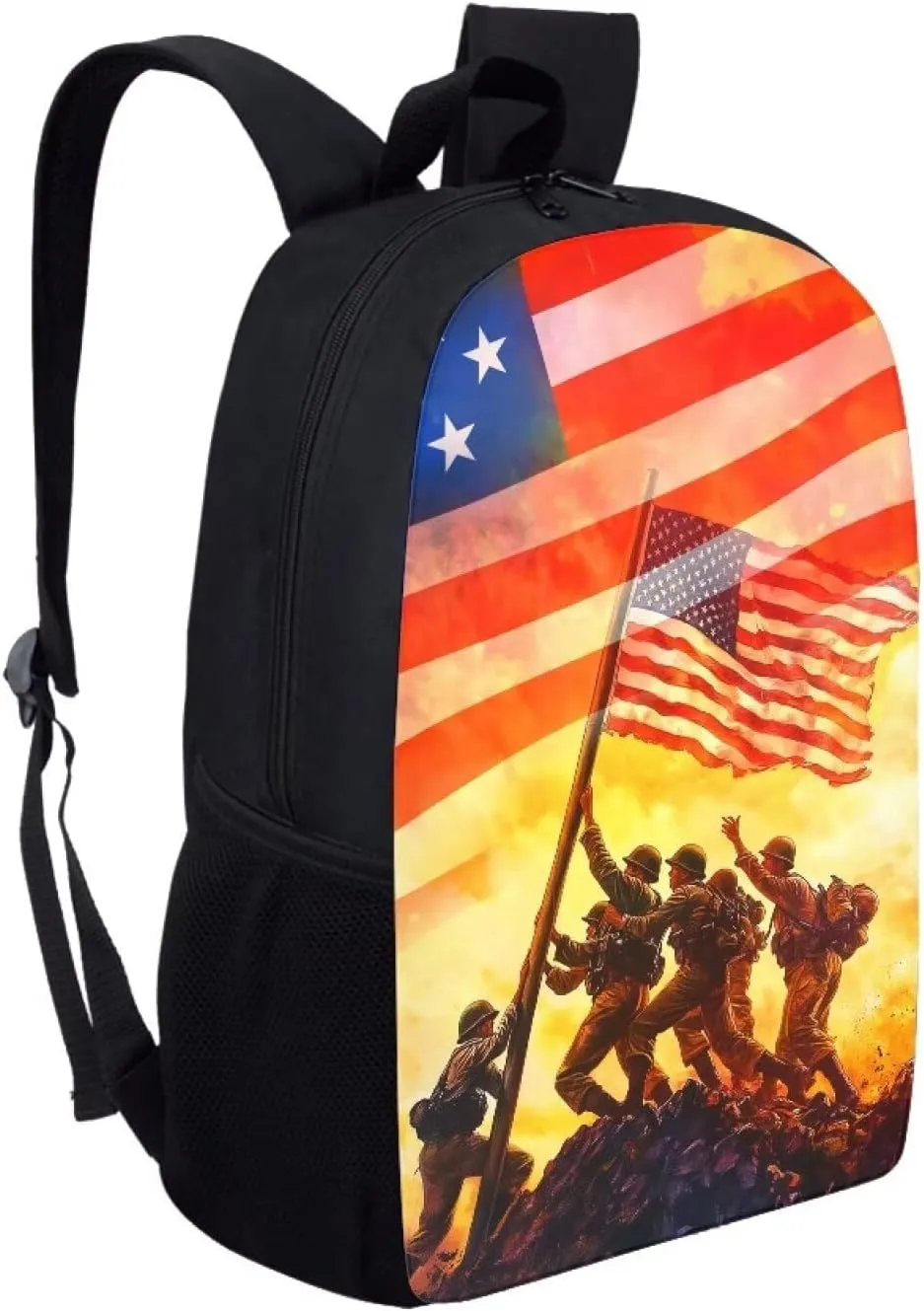 Mumeson American Flag Schoolbags for Middele School Lightweight Back to School Supplies Bookbags Laptop Backpack Large 17 Inches Daypack