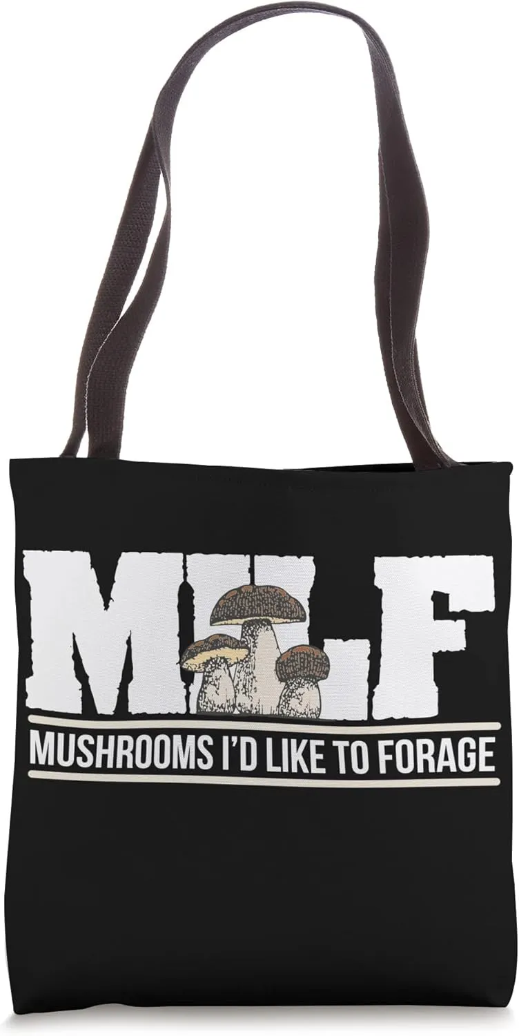 Mushrooms I'd Like To Forage - Funny Mushroom Hunter Crew Tote Bag