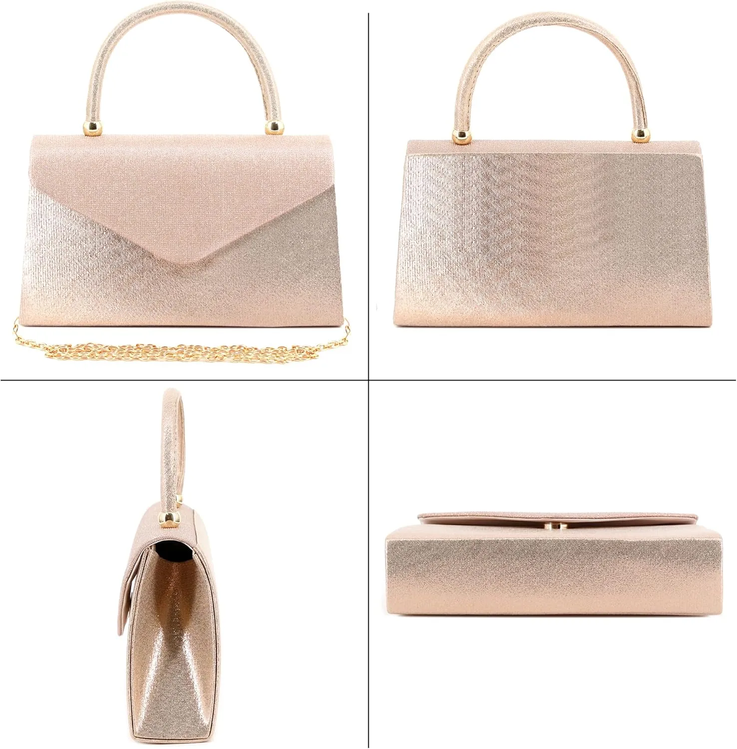 Naimo Shiny Crystal Evening Clutch Bag Top Handle Handbag Crossbody Shoulder Bag Wedding Party Bride Purse