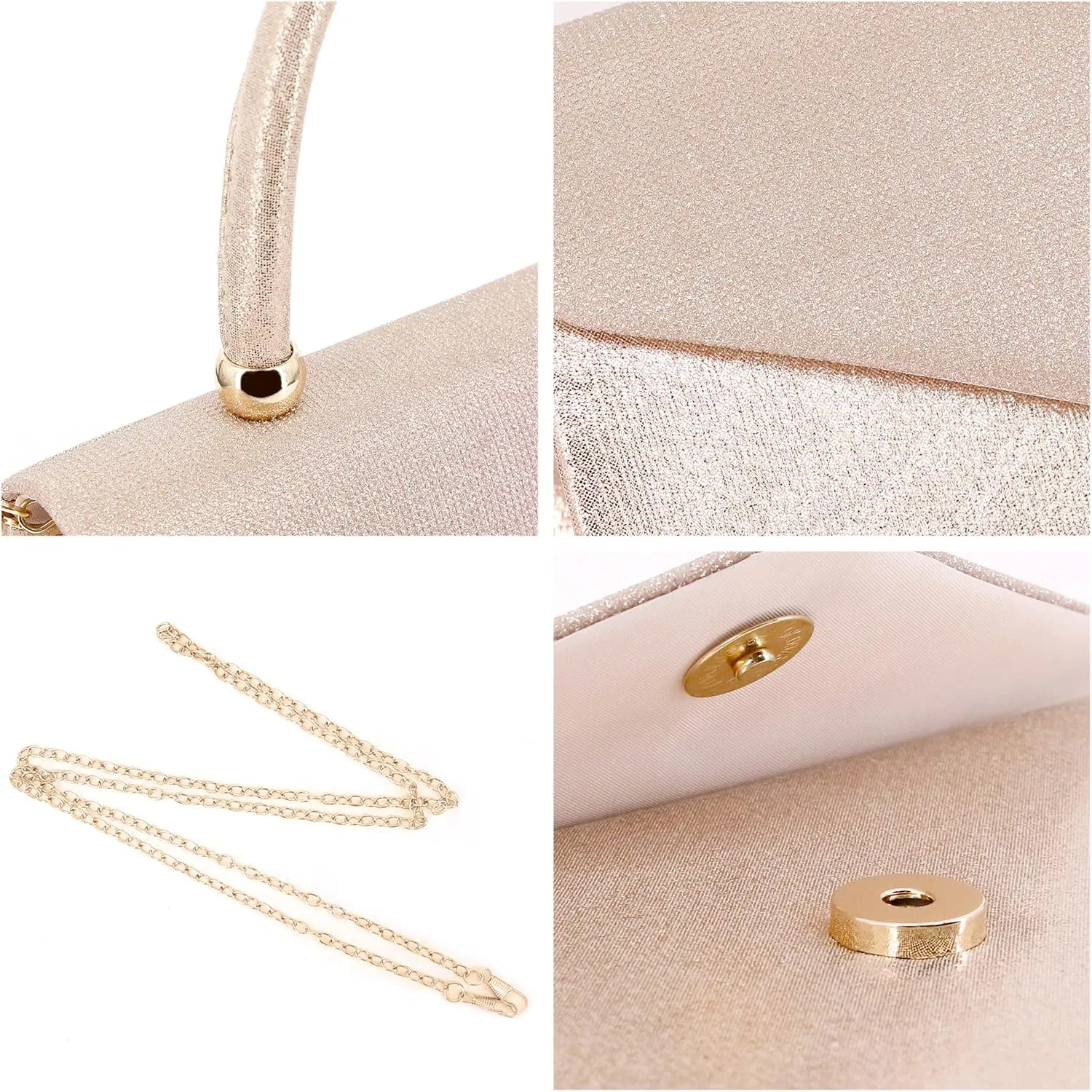 Naimo Shiny Crystal Evening Clutch Bag Top Handle Handbag Crossbody Shoulder Bag Wedding Party Bride Purse